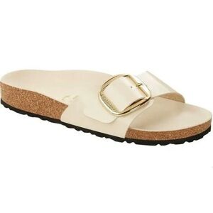 Birkenstock Madrid Big Buckle Slide Sandals Ecru Women’s US Size 6-6.5 / EU 37